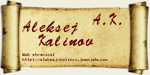 Aleksej Kalinov vizit kartica